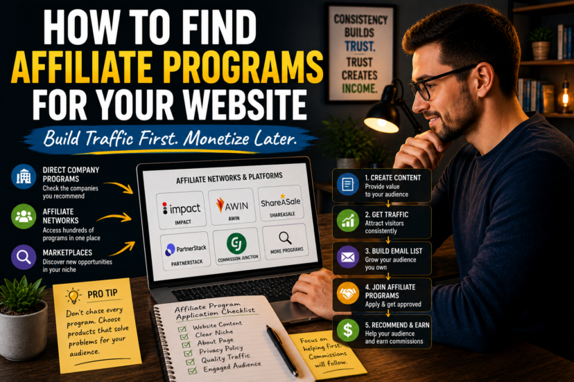 HOW TO FIND AFFILIATE PROGRAMS FOR YOUR WEBSITE