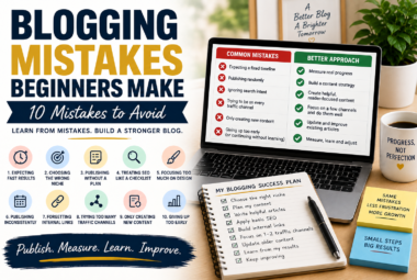Blogging mistakes beginners make and better strategies for content planning, SEO, internal linking, traffic, and long-term growth