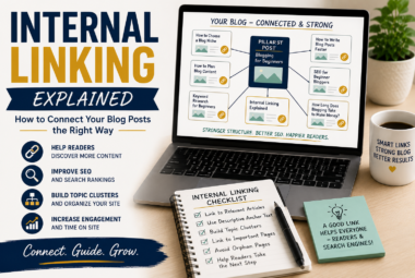 Internal links connecting blog posts and topic clusters on a website for beginner bloggers.