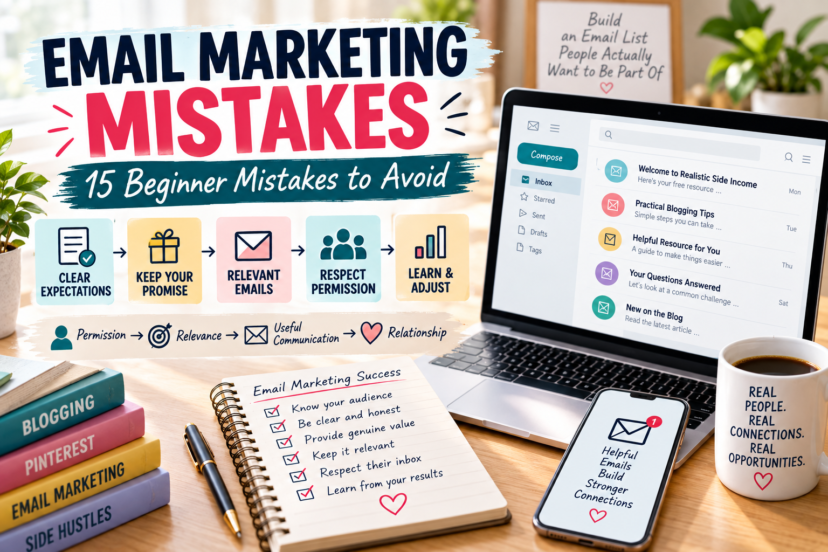 Email marketing mistakes beginners should avoid, including unclear expectations, irrelevant emails, broken promises, and ignoring subscriber permission