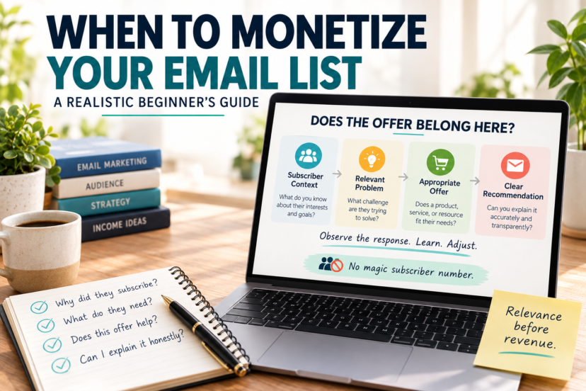 When to monetize your email list – relevant offers based on subscriber context, needs, and problems