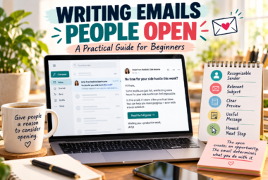 Writing emails people open with a recognizable sender, relevant subject line, clear preview, useful message, and honest next step